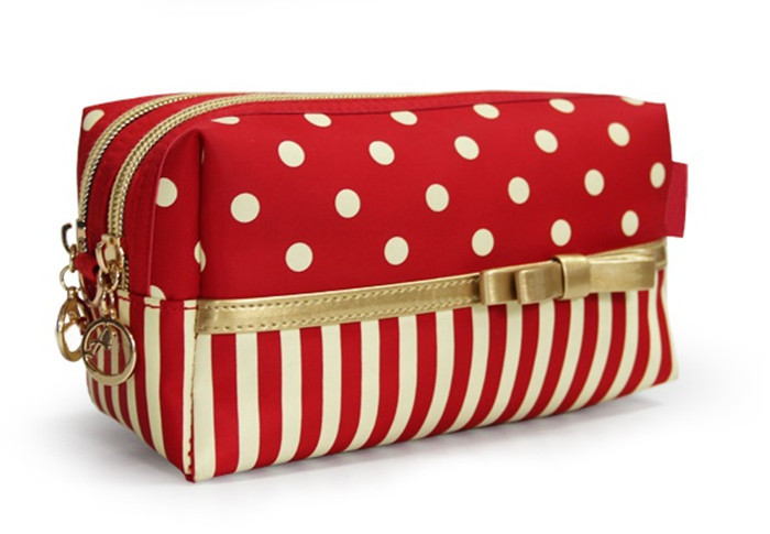 Die Reise-Kosmetiktasche-kosmetische Handtaschen der roten Baumwollfrauen modern