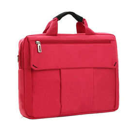 Bauscht sich Polyester-dauerhafte Laptop-Einkaufstasche-für Frauen, roter/grauer Geschäfts-Laptop
